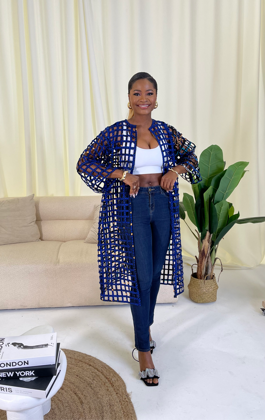 BASKET KIMONO - BLUE